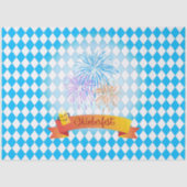 オクトーバーフェストビールフェスティバル装飾ブルーパターン 薄葉紙 (正面)