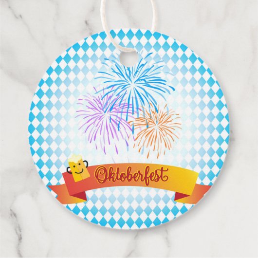 オクトーバーフェストビールフェスティバル装飾青い模様 フェイバータグ (裏面)