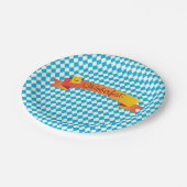 オクトーバーフェストビールフェスティバル装飾青い模様 ペーパープレート (アングル)