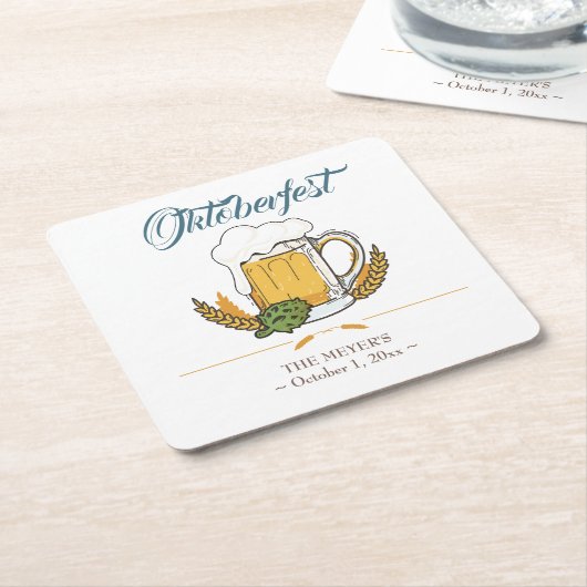 オクトーバーフェストビールフェスティバル スクエアペーパーコースター (アングル)