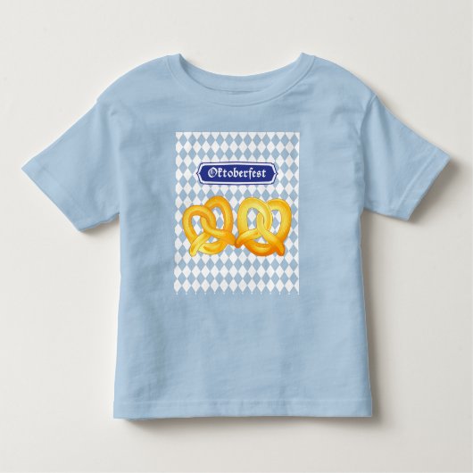 オクトーバーフェストビールフェストドイツ伝統的プレッツェル トドラーTシャツ (正面)