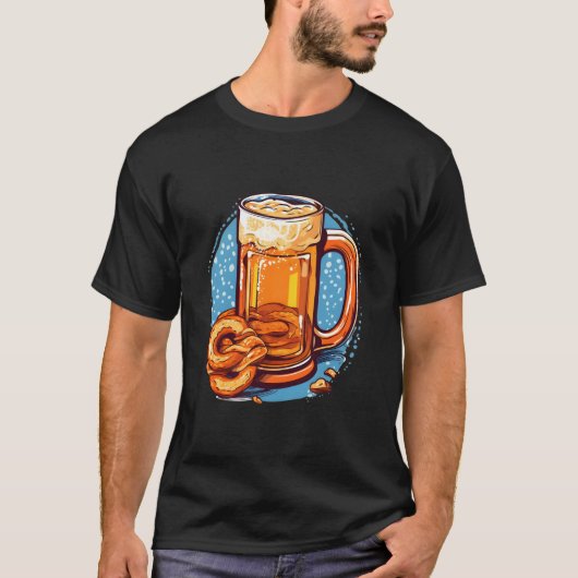 オクトーバーフェストビールプレッツェルスガリアビールフェスティバル Tシャツ (正面)