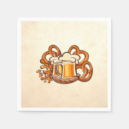 オクトーバーフェストビールプレッツェル スタンダードカクテルナプキン