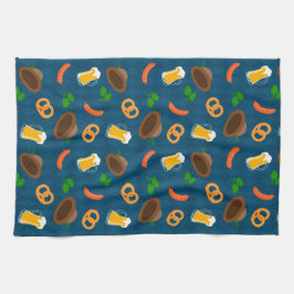 オクトーバーフェストビールプレッツェル&ソーセージBavarian キッチンタオル