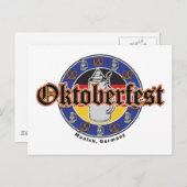 オクトーバーフェストビールプレッツェル ポストカード (正面/裏面)