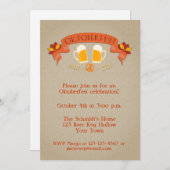 オクトーバーフェストビールマグとバナー 招待状 (正面/裏面)