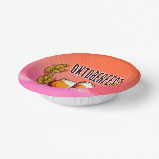 オクトーバーフェストビールレディースグラスオンピンクパステル ペーパーボウル (傾斜あり)