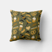 オクトーバーフェストビール食品シームレスパターン クッション (裏面)