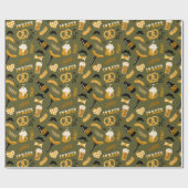 オクトーバーフェストビール食品シームレスパターン ラッピングペーパー (フラット)