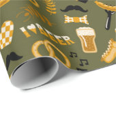 オクトーバーフェストビール食品シームレスパターン ラッピングペーパー (ロールコーナー)