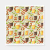 オクトーバーフェストビール、ソーセージ、プレッツェル紙ナプキン スタンダードランチョンナプキン (正面)