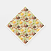 オクトーバーフェストビール、ソーセージ、プレッツェル紙ナプキン スタンダードランチョンナプキン (角)