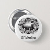 オクトーバーフェストビール&プレッツェルボタン 缶バッジ (正面&裏面)