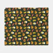 オクトーバーフェストビール、プレッツェル、小麦、ソーセージ フリースブランケット (正面(横))