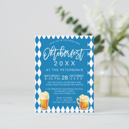 オクトーバーフェストフェスティバルパーティータイポグラフィバイエルン シーズンポストカード (スタンド正面)