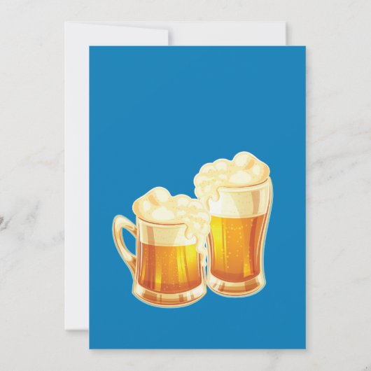 オクトーバーフェストフェスティバルパーティータイポグラフィベージュブルー 招待状 (裏面)