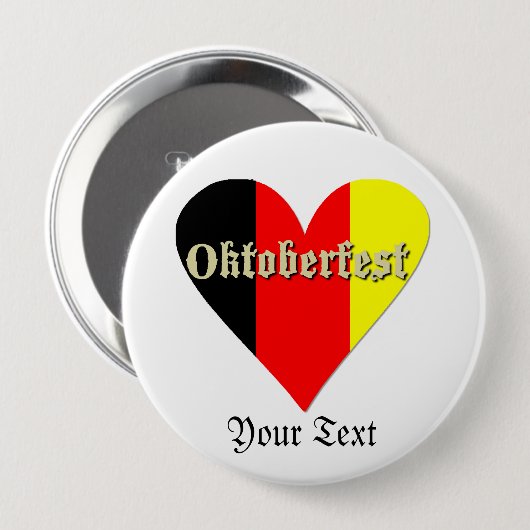 オクトーバーフェストフェスティバルフラグハートバッジボタン 缶バッジ (正面&裏面)