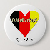 オクトーバーフェストフェスティバルフラグハートバッジボタン 缶バッジ (正面)