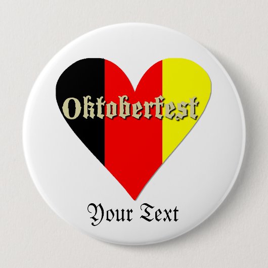 オクトーバーフェストフェスティバルフラグハートバッジボタン 缶バッジ (正面)