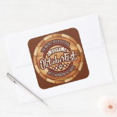 オクトーバーフェストフェスティバルブラウン木製ビールバレル スクエアシール (封筒)
