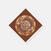 オクトーバーフェストフェスティバルブラウン木製ビールバレル スタンダードカクテルナプキン (角)