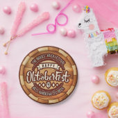 オクトーバーフェストフェスティバルブラウン木製ビールバレル ペーパープレート (パーティー)