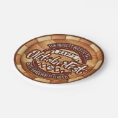 オクトーバーフェストフェスティバルブラウン木製ビールバレル ペーパープレート (アングル)