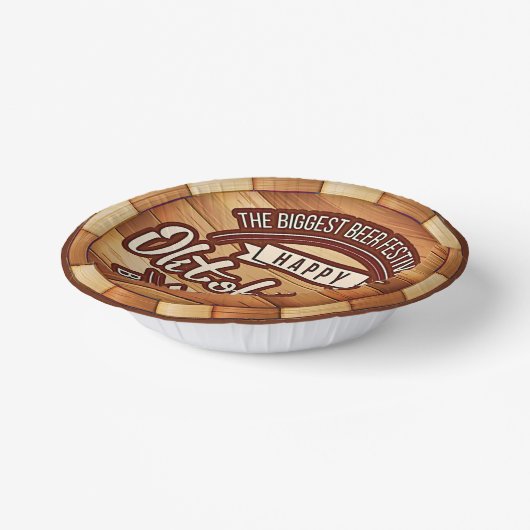 オクトーバーフェストフェスティバルブラウン木製ビールバレル ペーパーボウル (傾斜あり)