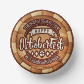 オクトーバーフェストフェスティバルブラウン木製ビールバレル ペーパーボウル (正面)