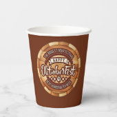 オクトーバーフェストフェスティバルブラウン木製ビールバレル 紙コップ (裏面)
