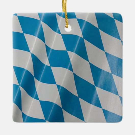 オクトーバーフェストフラッグカラーズバヴァリアバイエルン セラミックオーナメント (正面)