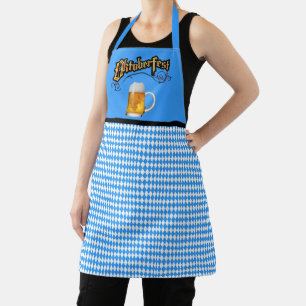 オクトーバーフェストブルーとホワイトビール エプロン