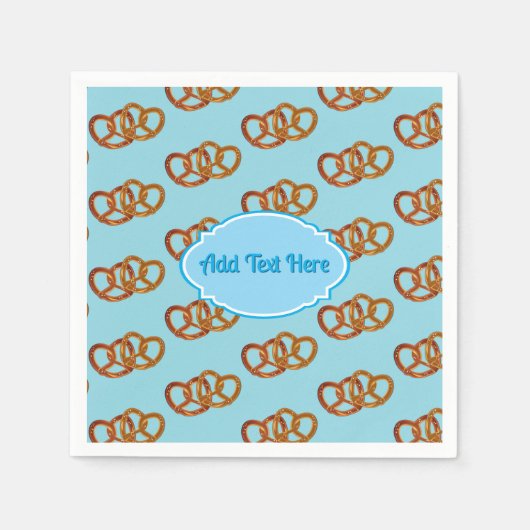 オクトーバーフェストブレッドプレッツェルモチーフ – あなたのテキスト スタンダードカクテルナプキン (正面)