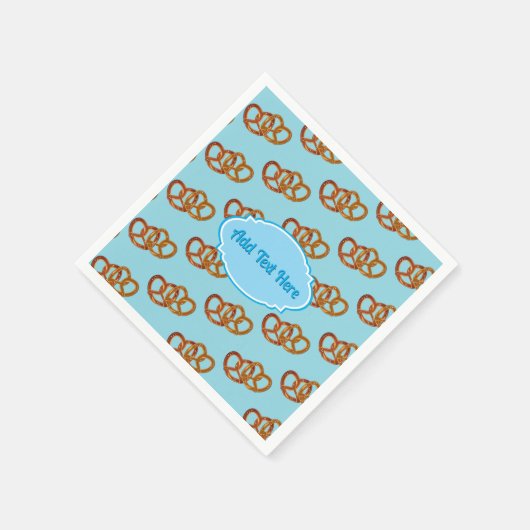 オクトーバーフェストブレッドプレッツェルモチーフ – あなたのテキスト スタンダードカクテルナプキン (角)