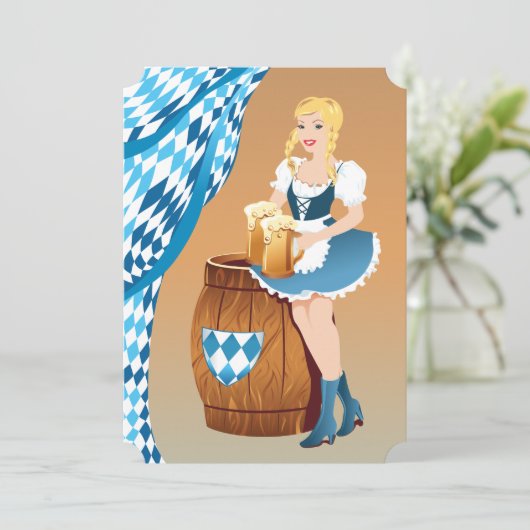 オクトーバーフェストブロンドのビアガール 招待状 (スタンド正面)