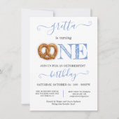 オクトーバーフェストプレッツェルターニングワンバースデーパーティー 招待状 (正面)