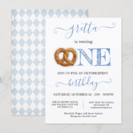 オクトーバーフェストプレッツェルターニングワンバースデーパーティー 招待状