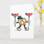 オクトーバーフェストプレッツェル カード (黄色い花)