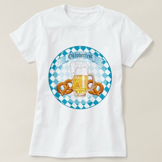 オクトーバーフェストプレッツェル&ビール Tシャツ (デザイン正面)