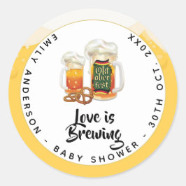 オクトーバーフェストベビーシャワーベビーはビールのプレッツ醸造 ラウンドシール