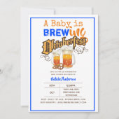 オクトーバーフェストベビーシャワーベビーはビールのプレッツ醸造 招待状 (正面)