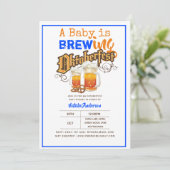 オクトーバーフェストベビーシャワーベビーはビールのプレッツ醸造 招待状 (スタンド正面)