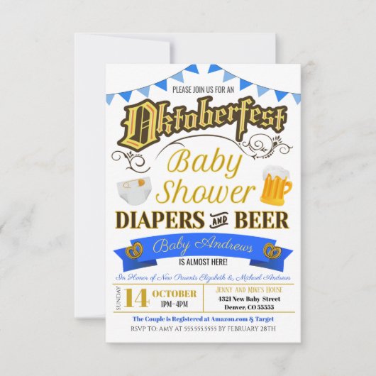 オクトーバーフェストベビーシャワー招待状 招待状 (正面)