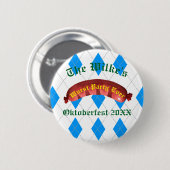 オクトーバーフェストボタン- Wurstのパーティー 缶バッジ (正面&裏面)