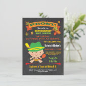 オクトーバーフェストボーイ赤ちゃんシャワー秋招待状 招待状 (スタンド正面)