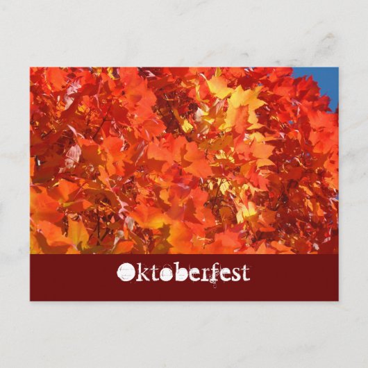 オクトーバーフェストポストカードオレンジ紅葉 ポストカード (正面)