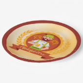 オクトーバーフェストマンインアルパインハットとビール ペーパープレート (アングル)