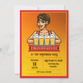 オクトーバーフェストメイド付きビール招待状 招待状 (正面)