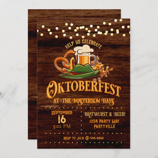 オクトーバーフェストライツビール秋 招待状 (正面/裏面)