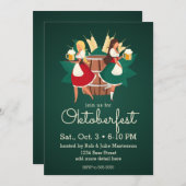 オクトーバーフェストレディース、ビール樽 招待状 (正面/裏面)